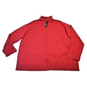 August Silk 55% Silk Turtleneck Sweater Sz 1X Holby Red Ribbed Long Sleeve
